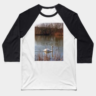 Swan on a Lake Baseball T-Shirt